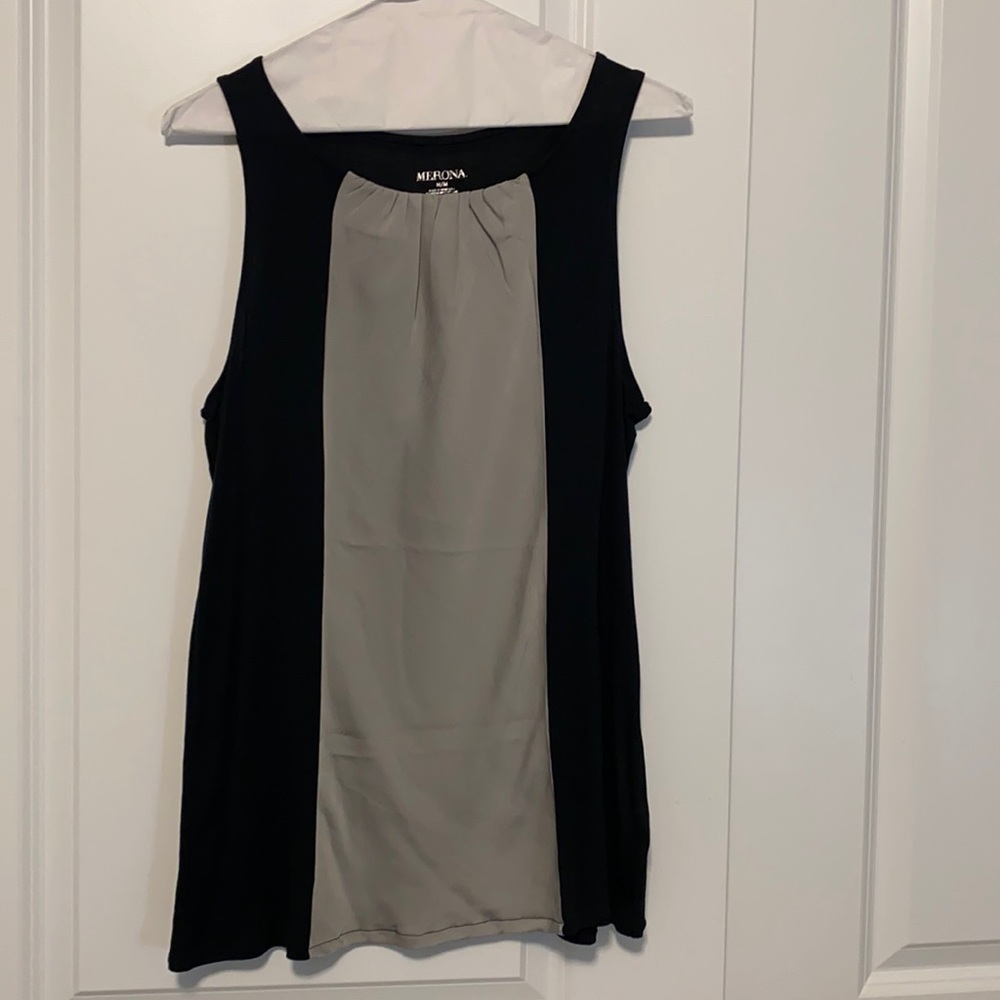 BNWOT Merona tank in black and grey size medium
